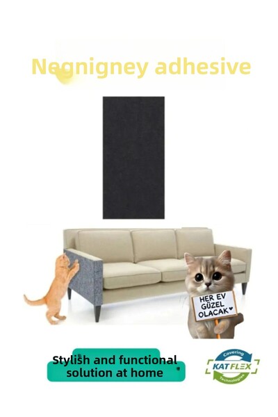 KatFlex Cat Scratching and Care Carpet - Adhesive Seat Edge Protector (50 cm X 100 cm)