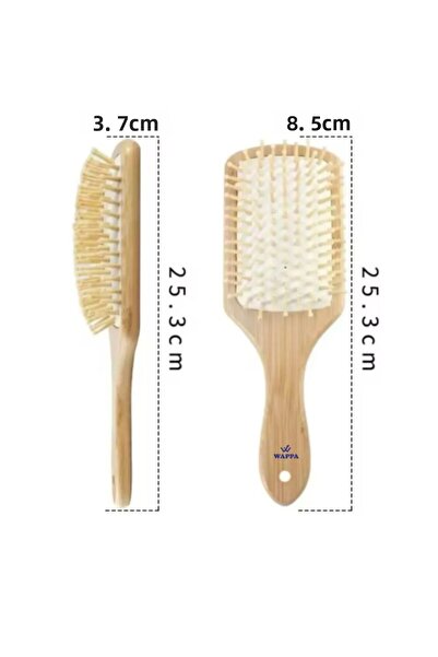 WAPPA Φυσική βούρτσα μαλλιών και χτένα από μπαμπού
