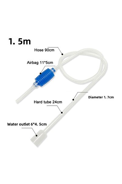 Choice مضخة تنظيف فلتر المياه اليدوية لتنظيف خزان الأسماك بطول 1.5 متر
