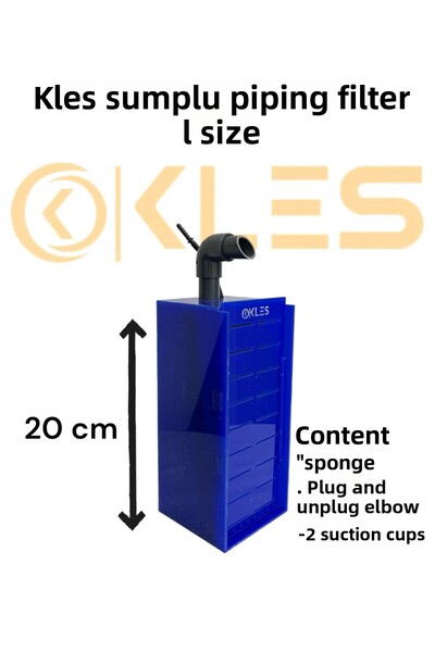 KLES مرشح أنابيب Sumplu - مرشح حوض سمك أزرق بحجم L، مرشح داخلي، مرشح أنابيب Sumplu، مرشح هامبورغ