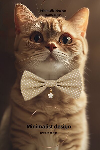 MinimalistTasarım ربطة عنق للقطط مع نجوم، طوق للقطط، إكسسوارات للقطط، أدوات ل...