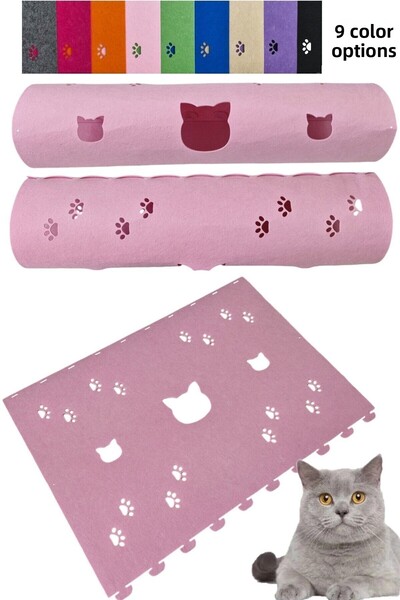 Next Craft 1.Quality 3mm Cat Tunnel Toy - 9 Color Options, 98 cm Cat and Paw Figure