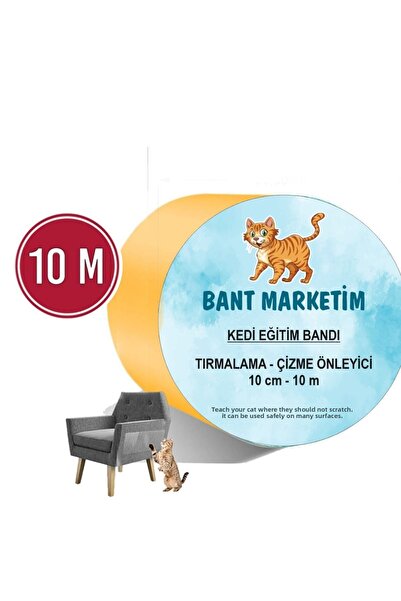 BantMarketim Cat Deterrent Training Tape, Anti-Scratching for Furniture, 100% Transparent 10 Cm X 10 Mt