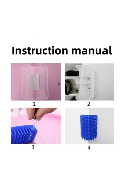 FloriaShopping Cat Massage Brush with Cornered Catnip - Adhesive Itching Apparatus