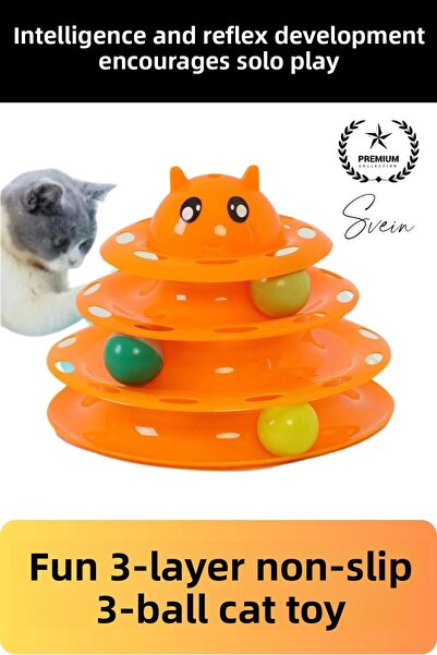 Svein 3 طبقات 3 كرات لعبة القط الترفيه الدائري الدورية المنقولة ABS البلاستيك...