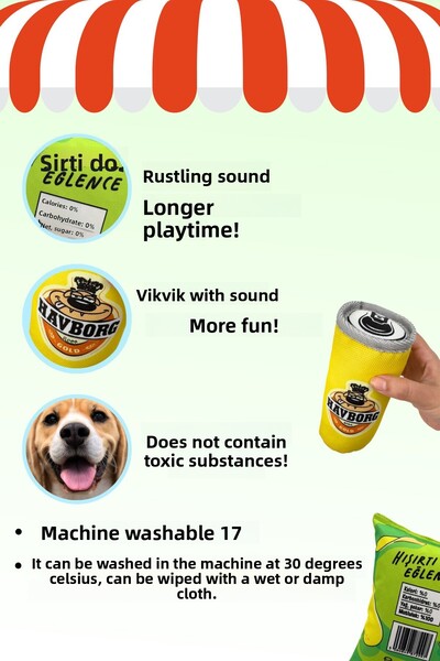 Havhav Market Dog Toy Set 2 Pieces Dog Toys with Sounds Plush Chips and Plush Box Drink