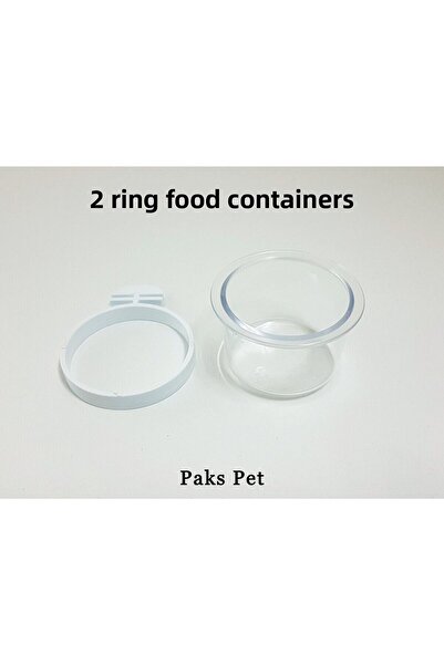 TİSERT 2 قطعة وعاء طعام للطيور مع حلقة، وعاء طعام بمشبك، وعاء طعام شفاف للطيو...
