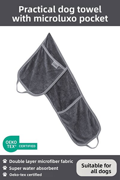 oyapet Microlux ® with Pocket - Practical Dog Towel, Super Water Absorbent, M...