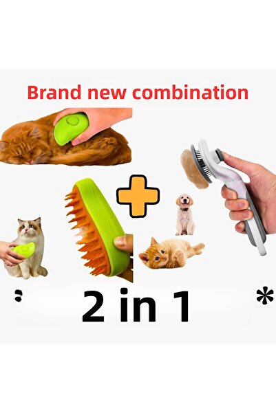 T4R1K INTERNATIONAL فرشاة غسيل للقطط والكلاب مكونة من قطعتين - مشط من السيليك...
