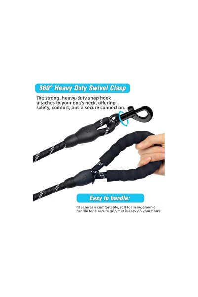 AkanHediyelik Dog Collar Strap Reflective 130 Cm Strap for Medium and Large Size Dogs