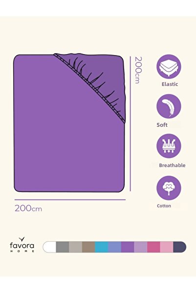FAVORA King Size Elastic Combed Cotton Sheet