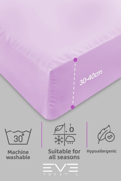 Eve Tekstil Fitted High Quality Combed Cotton Fabric Double Fitted Sheet