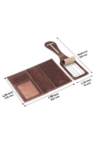 OttoAngelino Кожен калъф за паспорт Otto Angelino - RFID защита - унисекс