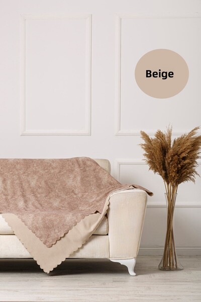 VELERDE HOME Vessel Beige Double Sided Sofa Bed Sofa Cover Shawl