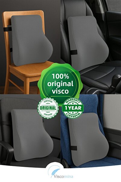 Viscomina Orthopedic Visco Lumbar Support Pillow Memory Foam Ergonomic Lumbar Support for Vehicle and Office Chair