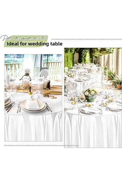 Zeren Home Large Round Satin Tablecloth For Wedding, Hotel, Restaurant, Party Table
