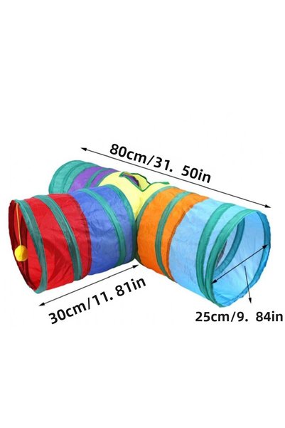 EhliPet Colorful Cat Toy Three Way Tunnel