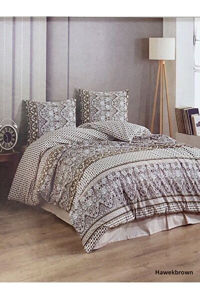 Özbayramlar Tekstil Crystal Single Duvet Cover Set Hare Pattern Brown