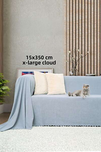 Latuda Home Husă de scaun anti-alunecare din microfibră chenille dublă 175x350 cm XL- Bulut – Cat Dog & Child Friendly