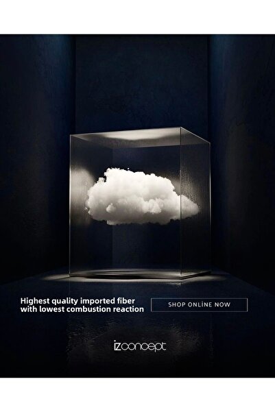 İzgi Concept 1kg Premium Silicone Fiber - for Ceiling Cloud Making, Ultra-Soft and Low Combustion Reaction (8-10 M2)