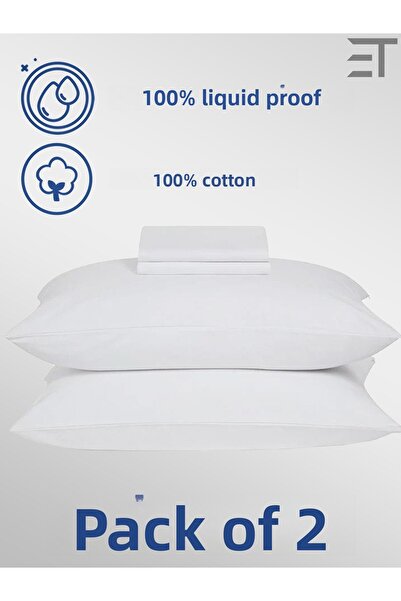 Dream Time مرتبة واقية للوسادة مقاومة للسوائل من القطن 100%، قطعتين