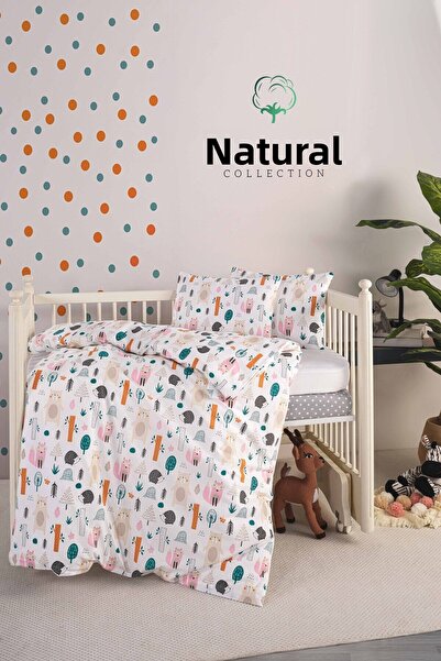 Naturel Collection طقم سرير أطفال مقاوم للسوائل مع مرتبة وملاءات مطاطية بسحاب...