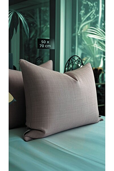 WINNERAIN كيس وسادة مقاس 50 × 70 سم بسحاب مكون من قطعتين 100% قطن رمادي