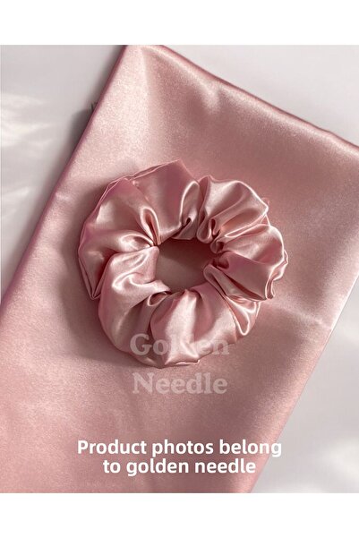 Golden Needle Ποιοτική Μεταξωτή Σατέν Μαξιλαροθήκη 50x70 εκ., Μεταξωτή Σατέν Πόρπη Πούδρα Ροζ