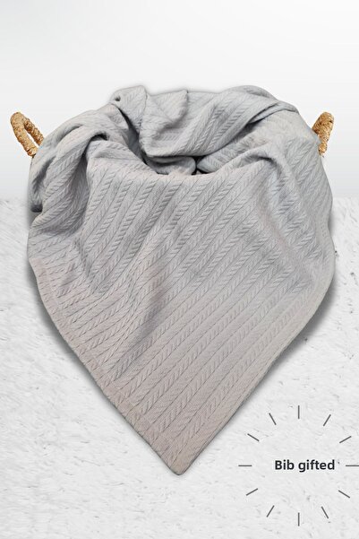 nelcollection بيكيه وبطانية أطفال بنمط محبوك، 100% قطن، 110x120 سم
