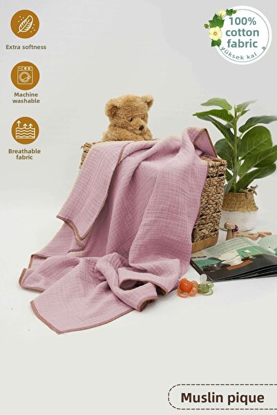 mordesign 4 Layer 100% Cotton Muslin Baby Blanket - 100X120 cm Muslin Blanket, Newborn Swaddle, Soft Series