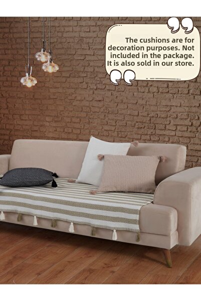 Lux Touch Husa de canapea Liva Pompom Mustard - 115x200 cm Canapea Duvan Cana...