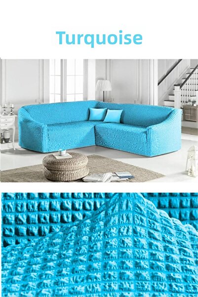 FurkanTicaret Husa de canapea coltar L - Tesatura flexibila, elastica si invelita cu burete 1 bucata