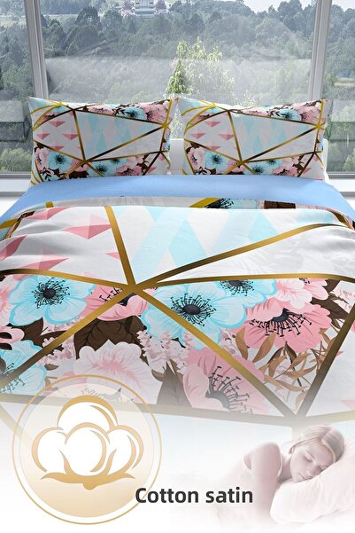 PerlaSera Σετ Παπλωματοθήκη Goldline 3d Cotton Satin Διπλό