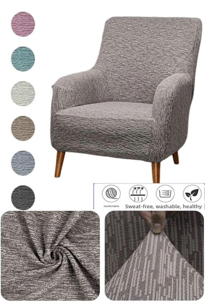 seltenet Husă pentru un singur scaun din bumbac elastic și lavabil cu model j...