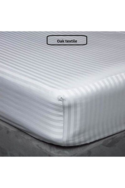 MEŞELİ TEKSTİL Double Striped Luxury Cotton Satin Hotel Sheet Set - 82 Strings 1 Sheet + 2 Pillowcases