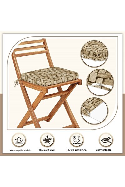 Evim Canvas 4-Piece Wicker Liquid-Proof Stain-Proof Zippered Lace Chair Cushion 40 X 40 cm