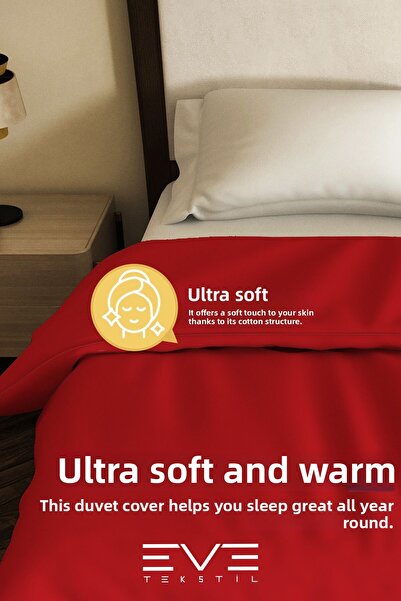 Eve Tekstil Cotton Antiallergic Modern Duvet Cover Quilt Cover 240X260 cm