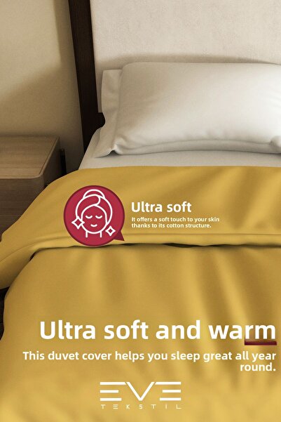 Eve Tekstil Cotton Antiallergic Modern Duvet Cover Quilt Cover 240X260 cm