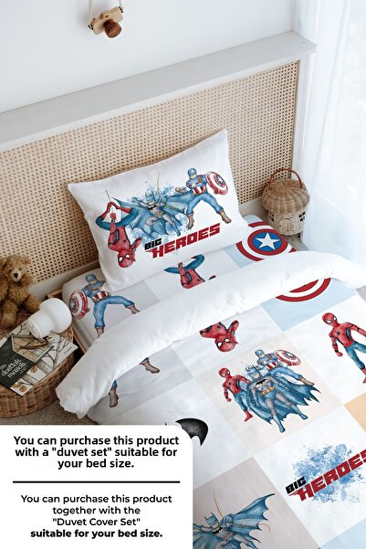 Tuğba Kuğu Σετ σεντόνια μονό - Σειρά κινουμένων σχεδίων - Super Heroes Patchwork