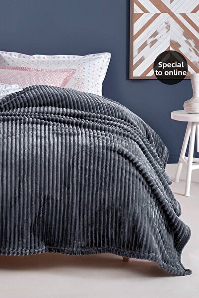 Yataş Holly Wellsoft Double Blanket Anthracite