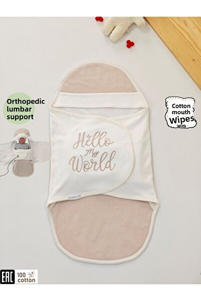 Tomuycuk 100% Cotton Baby Swaddle Blanket | Sleeping Bag – Girl/Boy 0-9 Months | Orthopedic – Embroidery Detailed