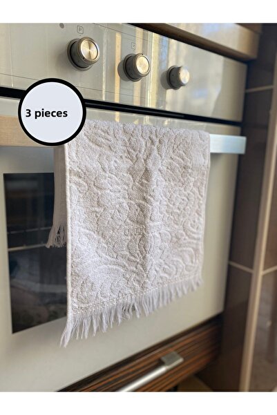 by ballı biocotton Πετσέτες κουζίνας Σετ 3 Ζακάρ Φούντες 100% Βαμβάκι Κομψό Σ...