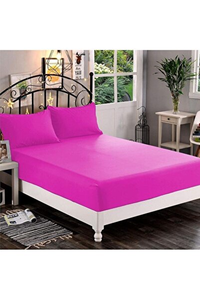 Mert Cearşaf de pat elastic din bumbac pieptănat unic fucsia