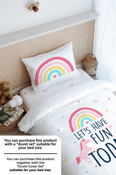 Tuğba Kuğu Unicorn Patterned Single Fitted Sheet Set - Pure Baby Series