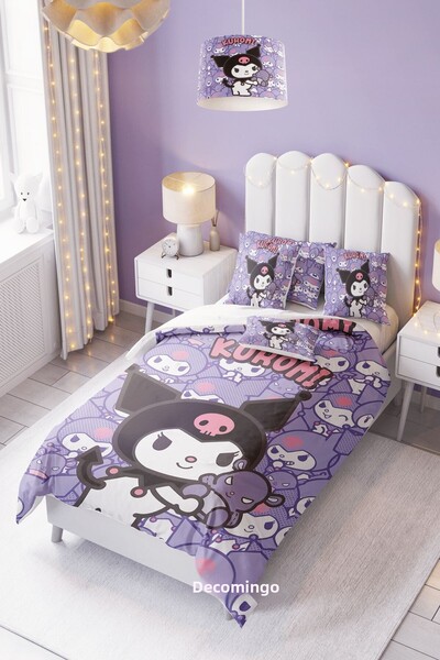 dekomingo طقم غطاء لحاف لغرفة الأطفال والرضع باللون الأرجواني من كورومي (بدون...