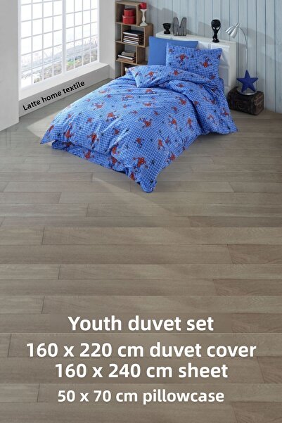 LATTE TEKSTİL طقم غطاء لحاف للأطفال/المراهقين بنمط رجل - قماش قطني من Ranforce