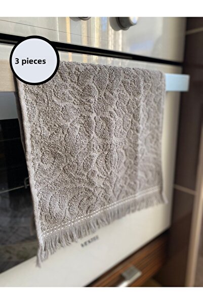 by ballı biocotton Set de 3 prosoape de bucătărie Jacquard cu ciucuri 100% bu...