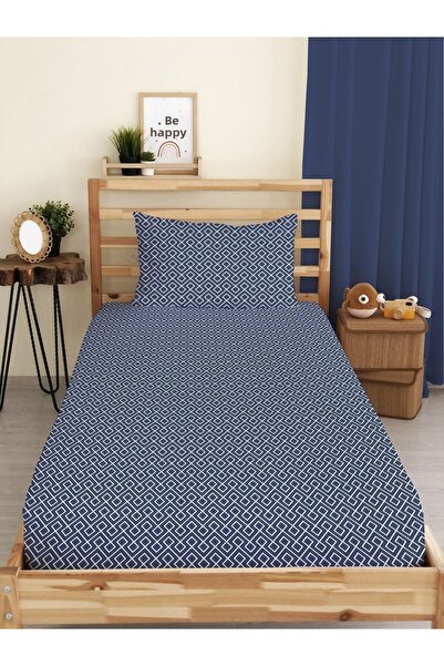 Evmila Geometric Patterned Printed Single Elastic Sheet Set