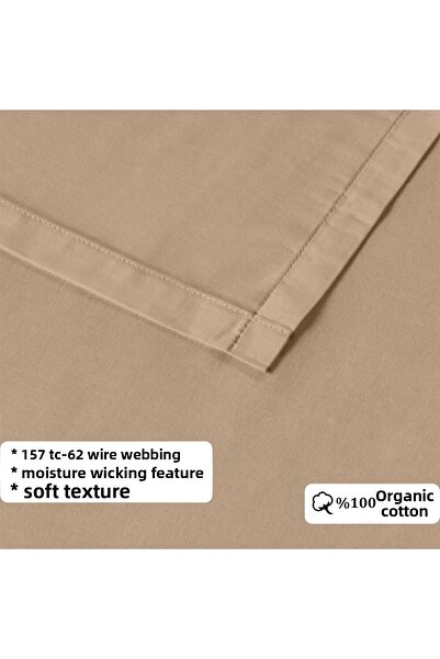 Evim 100% Cotton Akfil Flat Sheet Set Double 240X260 cm Beige