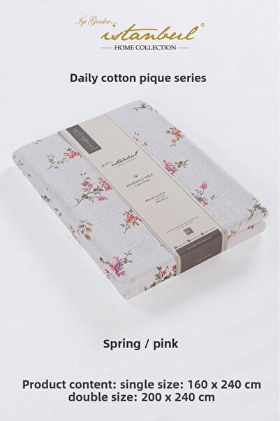 İyi Geceler İstanbul Pink Single Pike Spring Printed 100% Cotton Single Winter - 160x240